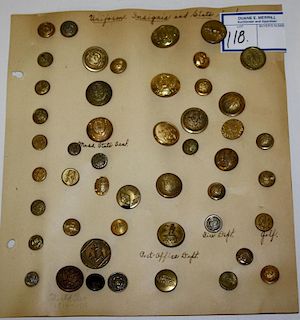 Large Lot Of Brass Buttons