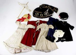 6 Ca. 1900 Vintage Doll Clothing Outfits.