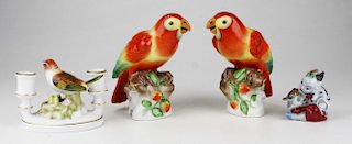 5 Herend Hungarian Porcelain Figurines Incl. Pair Of Birds