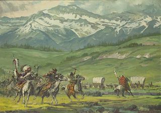 Reynold Brown 1917 - 1991 | Attacking the Stagecoach