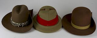 Three Vintage Adventure Hats