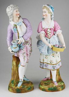Pair Of Fine Late 19Th C. German Bisque Porcelain