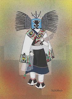 Pablita Velarde 1918 - 2006 | Crow Maiden