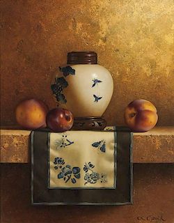 Loran Speck 1943 - 2011 | Ginger Jar with Peaches and Plum