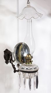 CAST-IRON KEROSENE BRACKET LAMP