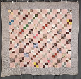 Antique c1870-1910 4-Patch Quilt