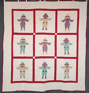 Vintage c1930 Overall Bill Quilt