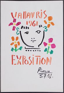 Style of Pablo Picasso : 1961 Exhibition Drawing