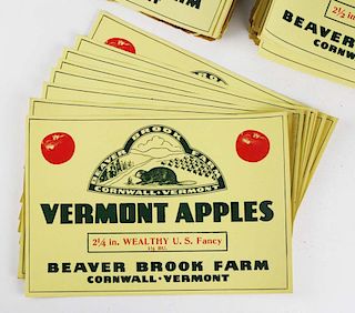 Beaver Brook Farms Cornwall, Vt Apple Crate Labels