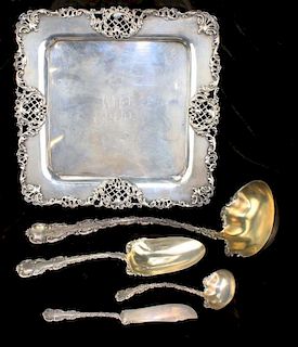 American Late Victorian Sterling Silver Square Serving Tray