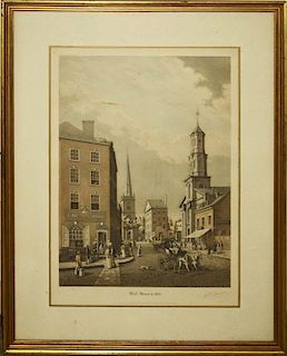 Ackerman And Son Engraving Wall St In 1820