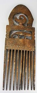 African Oversized Carved Comb