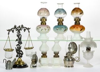 ASSORTED MINIATURE LAMPS, LOT OF EIGHT