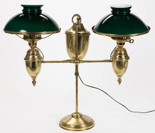 BRASS DOUBLE-ARM STUDENT LAMP