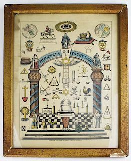 Currier & Ives Masonic Print Holiness To The Lord