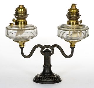 SPENCER PATENTED CAST-IRON CONVERTING STAND / WALL LAMP