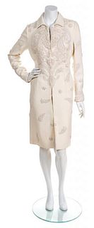* A Bill Blass Cream Coat, Size 8.
