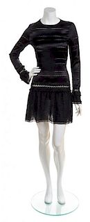 * A Chanel Black Mini Dress, Size 40.
