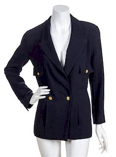 * A Chanel Navy Jacket, Size 36.