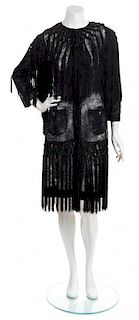 * A Dolce and Gabbana Black Lace Dress, Size 42.