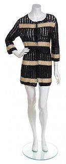* A Dolce and Gabbana Crochet and Chainmail Cardigan, Size 40.