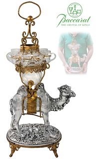 19th C. French Baccarat With Camel Statue Decanter