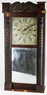 Early 19Th C Chauncey Boardman Half Pillar & Scroll Clock