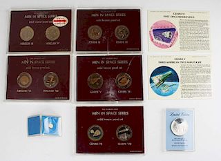 Apollo 15 Sterling Medal & Space Pieces.
