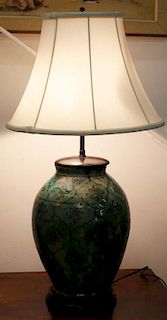 18Th C. Moroccan Pottery Urn Converted To Table Lamp