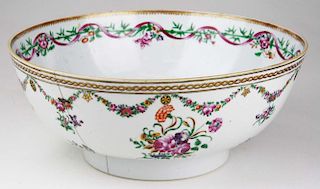 18Th C. Chinese Export Porcelain Punch Bowl