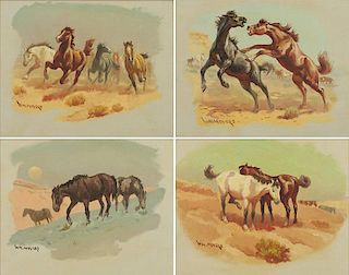 William Moyers 1916-2010  CAA | Horses 1, 2, 3, 4 (as a set)