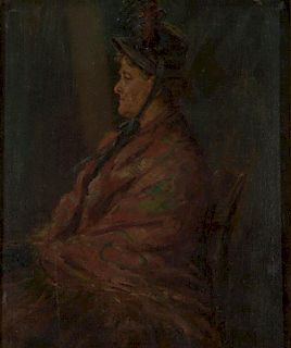 EDWARD LAMSON HENRY (American, 1841-1919), Portrait of Mrs. Nancy Evans