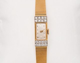 GIRARD-PERREGAUX 18K Yellow Gold and Diamond Wristwatch