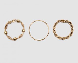 Three Gold Bracelets