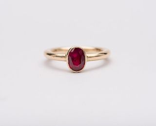 14K Yellow Gold and Ruby Ring