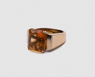 14K Yellow Gold and Citrine Ring