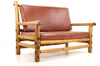 Thomas Molesworth Style Leather Log Sofa