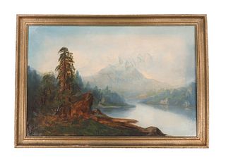 Robert Newman (1827-1912) Mount Hood Oil Painting