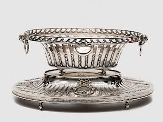 CHRICHTON BROTHERS Silver Basket on Stand