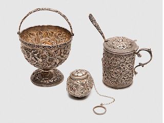 Three American Silver Repousse Pieces