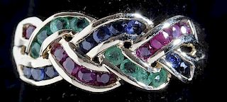 14kt. Ruby, Sapphire & Emerald Ring