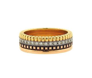 Boucheron Quatre 18K Tri Color Gold Diamond Band Ring