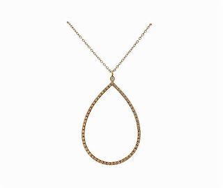A &amp; Furst 18K Gold Diamond Drop Pendant Necklace