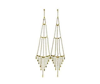 H.Stern 18K Gold Diamond Dangle Earrings