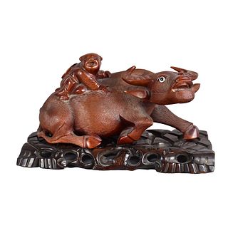 Chinese Carved Wood Ox