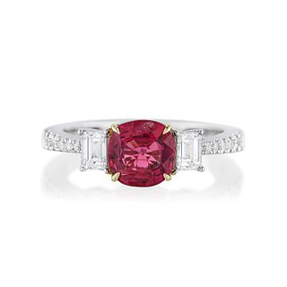 1.20-Carat Burmese Unheated Ruby and Diamond Ring, GIA Certified