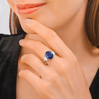 4.62-Carat Burmese Unheated Sapphire and Diamond Ring, AGL Certified