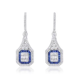 Fine Diamond and Sapphire Earrings