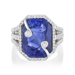 Ceylon Unheated Sapphire and Diamond Ring, GIA Certified