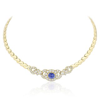 Sapphire and Diamond Necklace, French